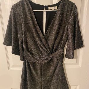 She + Sky Black Sparkly Romper